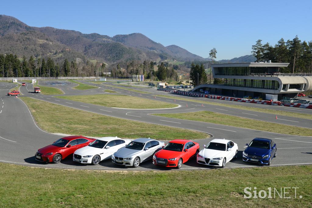 Poligon Vransko - PRIMA prestižna limuzina srednjega razreda: Audi A4, Alfa romeo giulia, BMW 3, Jaguar XE, Lexus IS300h, Mercedes-Benz C