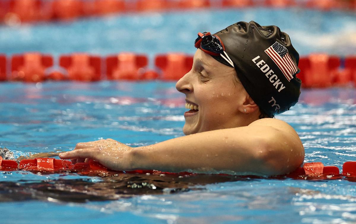 Katie Ledecky | Katie Ledecky je po novem tretja najuspešnejša športnica v zgodovini OI. | Foto Reuters