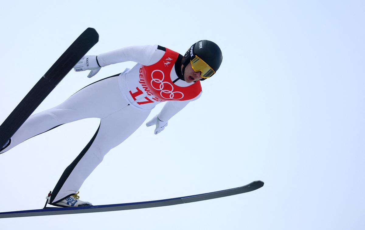 Vid Vrhovnik | Vid Vrhovnik, edini slovenski kombinatorec na olimpijskih igrah v Pekingu, na zadnjem skakalnem treningu na sredini uvrščenih. | Foto Guliverimage