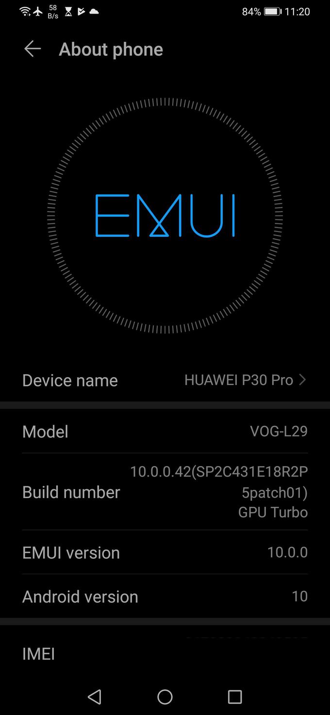 Trenutna razvojna različica EMUI 10 | Foto: Srdjan Cvjetović