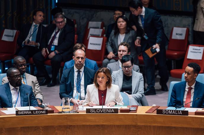Tanja Fajon | Ministrica Tanja Fajon je dejala, da je Slovenija v prepričanju, da je na pravi strani zgodovine, Palestino lani priznala. Prav je, da temu zgledu sledijo tudi druge države. | Foto Ministrstvo za zunanje in evropske zadeve/X