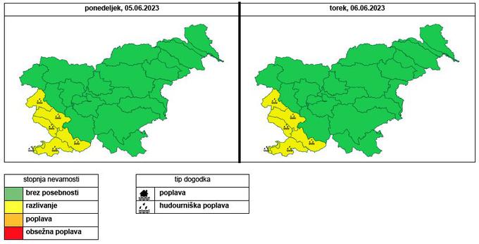 Jutranja temperatura večine rek je bila med 8 in 18 stopinj Celzij, Blejskega jezera in morja v Kopru pa okoli 20 stopinj Celzija.  | Foto: Arso