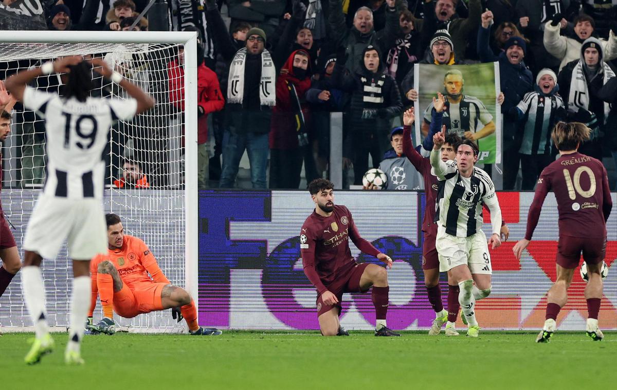 Juventus Manchester City Dušan Vlahović | Juventus je decembra premagal Manchester City v ligi prvakov. | Foto Reuters