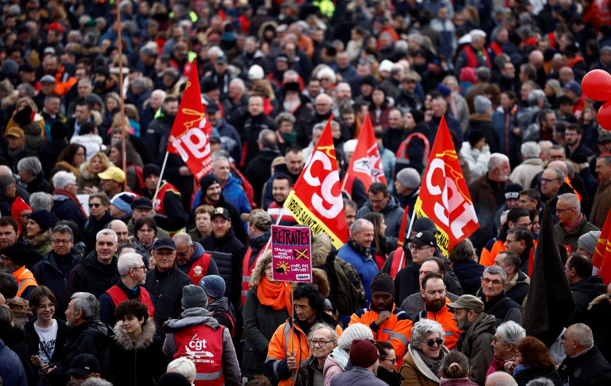 Francija protest | "Na eni strani je Macronova volja, na drugi pa volja ljudstva," je na protestu v Marseillu dejal nekdanji predsedniški kandidat Jean-Luc Melenchon. | Foto Reuters