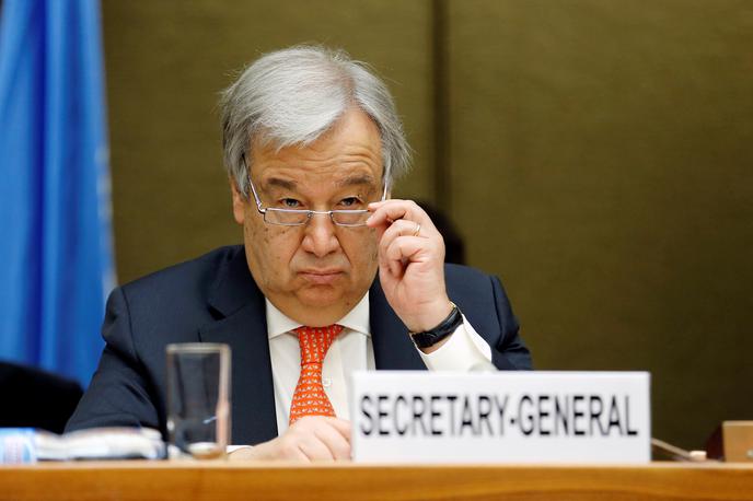 Antonio Guterres | "Danes je človeštvo le en nesporazum, en napačen izračun oddaljeno od jedrskega uničenja," je dejal Guterres. | Foto Reuters