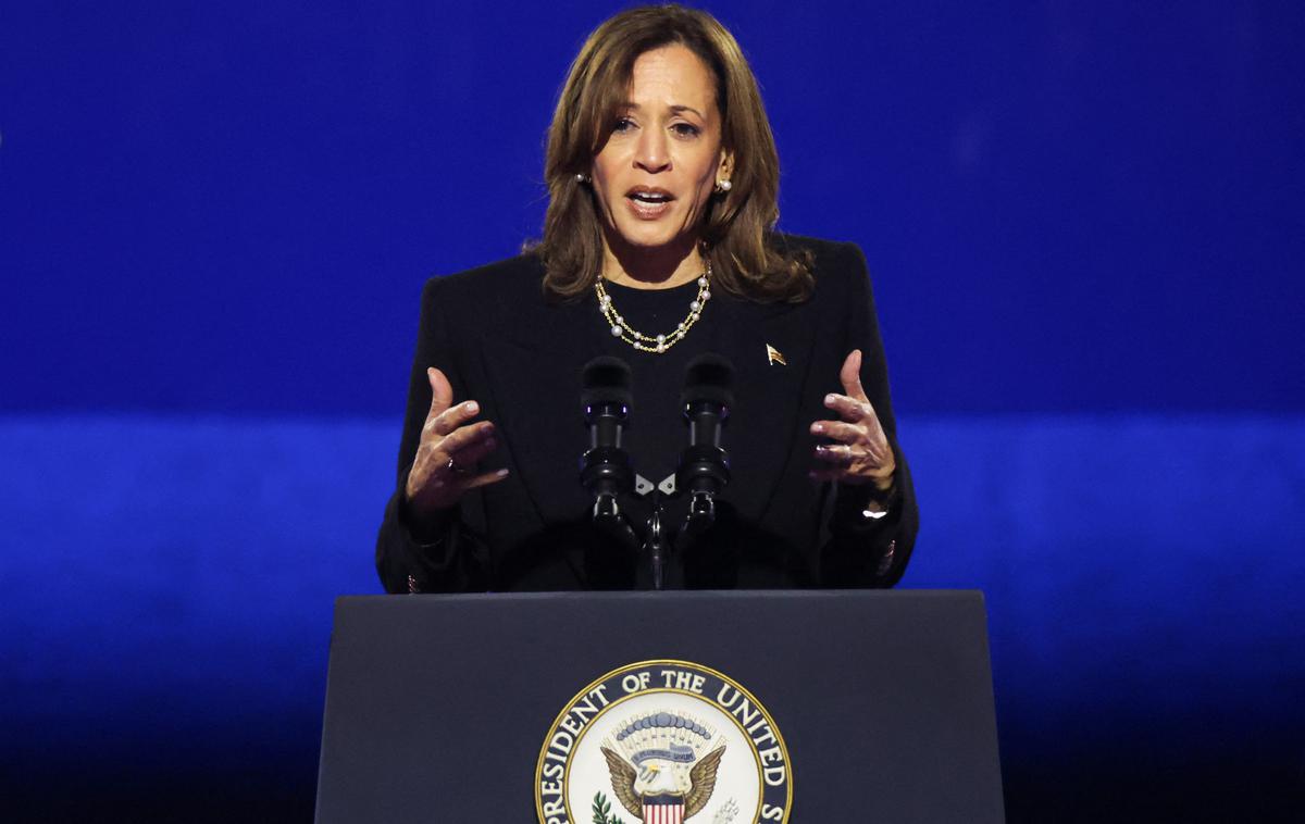 Kamala Harris | Demokratka bi morala rezultate počakati na Univerzi Howard v Washingtonu, a je svojo udeležbo sredi noči odpovedala. | Foto Reuters