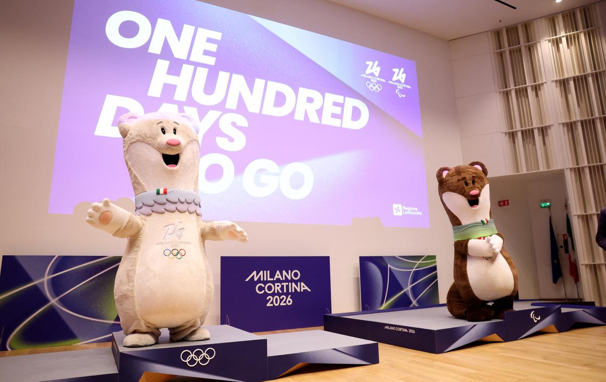Milano Cortina 2026, maskoti Tina in Milo | Do začetka olimpijskih iger v Milanu in Cortini je le še sto dni. | Foto Reuters