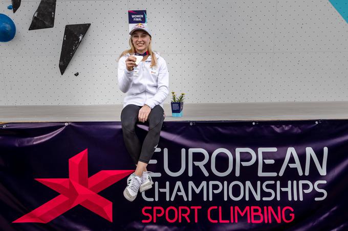 V Münchnu je osvojila vse tri naslove evropske prvakinje (v balvanih, težavnosti in olimpijski kombinaciji).  | Foto: Jan Virt/IFSC