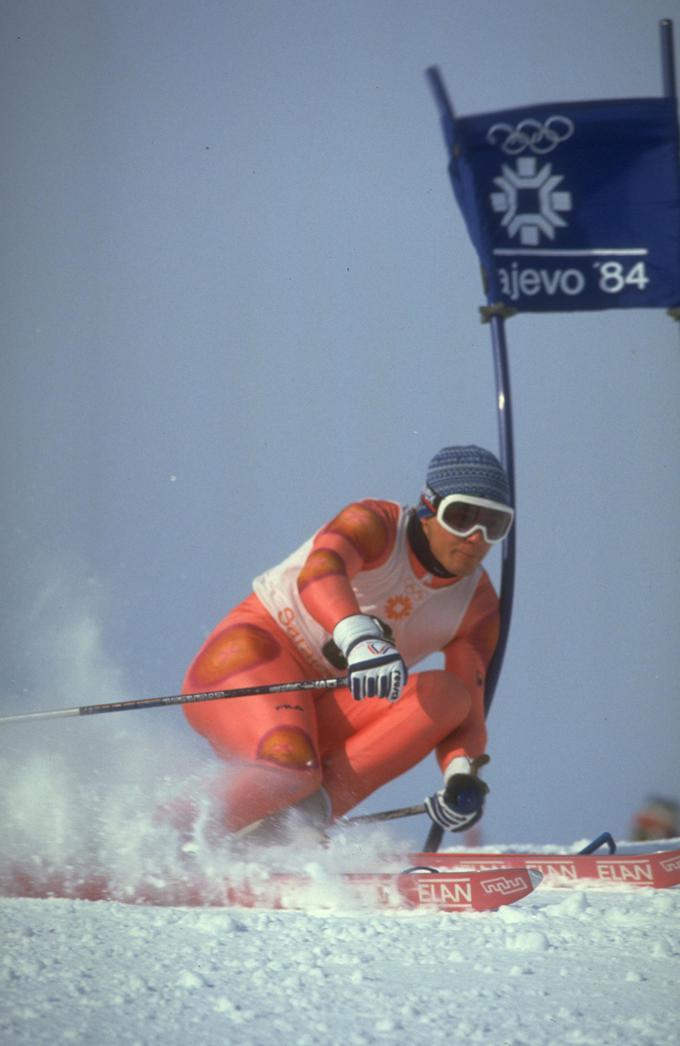 Na olimpijskih igrah v Sarajevu leta 1984 je osvojil prvo odličje za takratno Jugoslavijo na zimskih olimpijskih igrah. V veleslalomu je bil drugi. | Foto: Getty Images