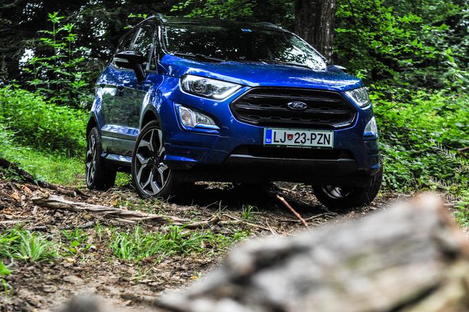 Kot tipičen predstavnik kompaktnih križancev je ecosport s kančkom robustnosti prav prikupnega videza. | Foto: Gašper Pirman