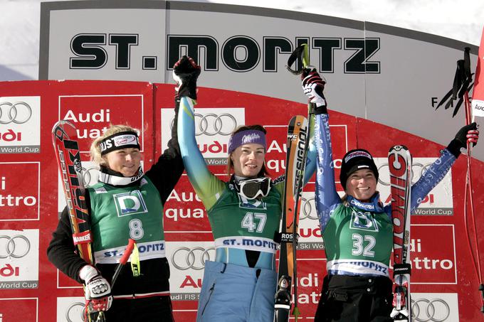 Nekaterim smučarjem se kljub visoki štartni številki uspe povzpeti na zmagovalni oder. Tina Maze je s štartno številko 47 presenetila tekmice in  zmagala na smuku v St. Moritzu. To je bila prva slovenska ženska zmaga v kraljevi disciplini alpskega smučanja. | Foto: Getty Images