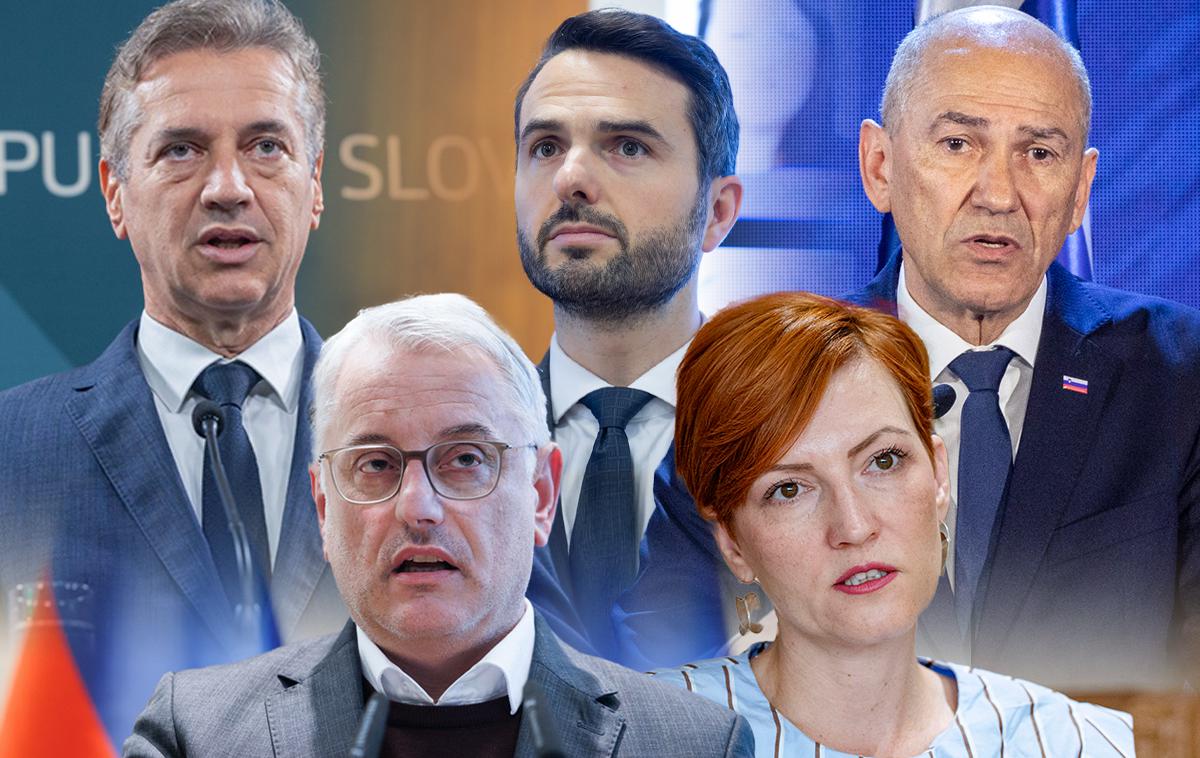 predsedniki parlamentarnih strank | Po vročih razpravah o obrambnih izdatkih v vladni koaliciji, ki jih je sprožila zaveza predsednika vlade Roberta Goloba o povišanju obrambnih izdatkov na vrhu Nata, bo o tej temi razpravljal tudi državni zbor. Kako bodo glasovali poslanci petih parlamentarnih strank? | Foto STA