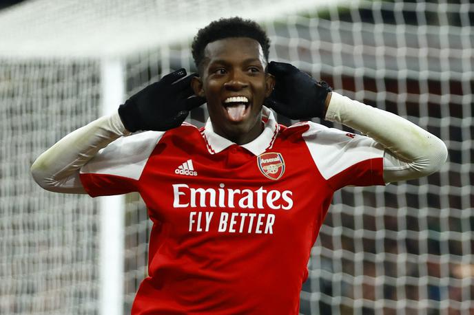Arsenal Eddie Nketiah | Tekma preobratov. Dva gola za zmago s 3:2 je zabil Eddie Nketiah. | Foto Reuters