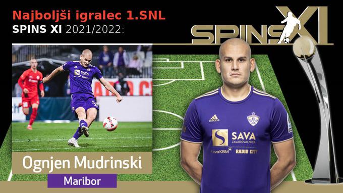 Napadalec Maribora Ognjen Mudrinski je postal prvi Srb, ki je prejel priznanje za najboljšega igralca 1. SNL. | Foto: SPINS