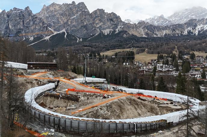 Cortina d'Ampezzo, steza za bob, ZOI 2026 | Foto Reuters