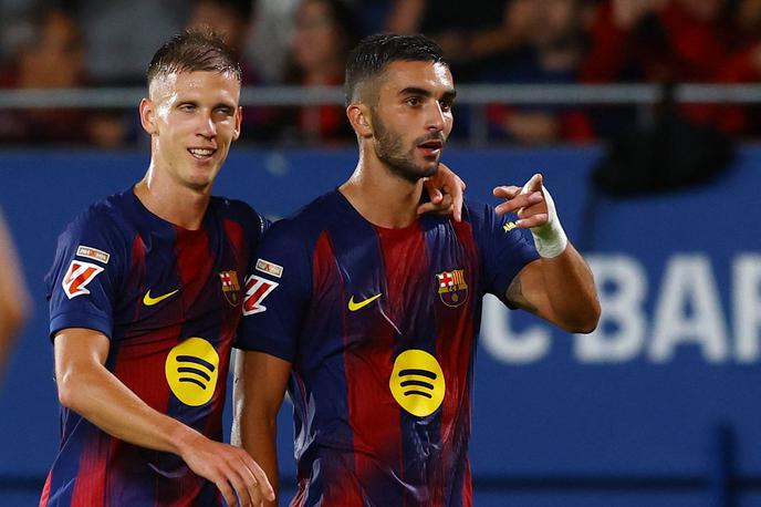 Barcelona, Dani Olmo, Ferran Torres | Ferran Torres je že v prvem polčasu zabil dvakrat. | Foto Reuters
