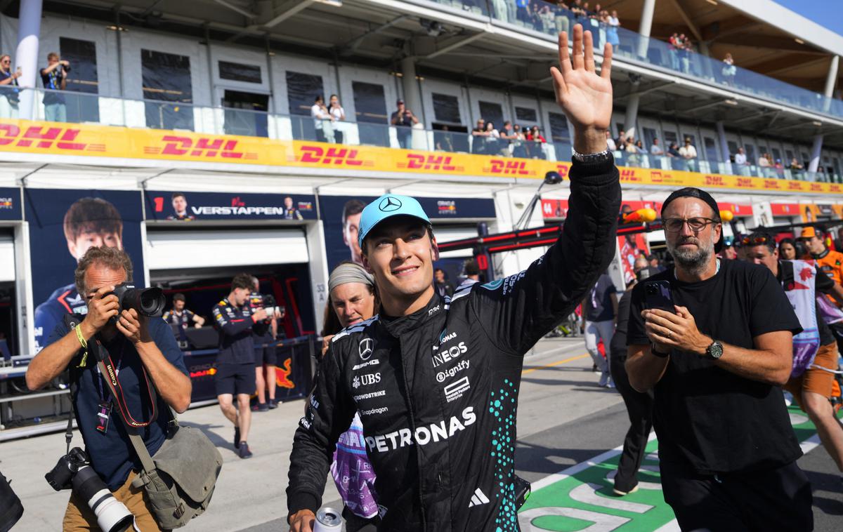 Montreal George Russell | George Russell je dosegel svoj šesti "pole position" v formuli 1, šele prvi letos. | Foto Reuters