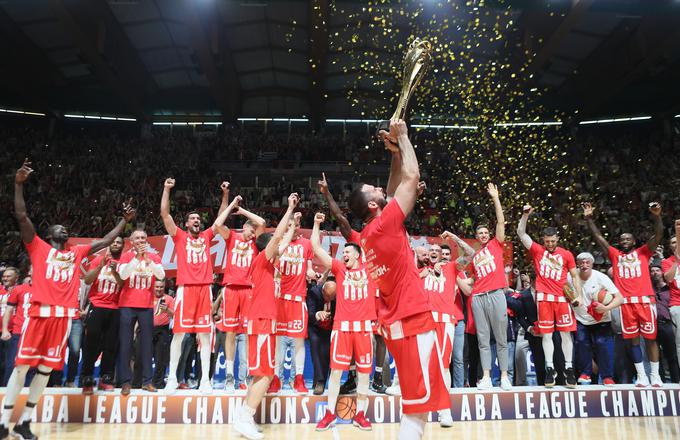 Veselje košarkarjev Crvene zvezde | Foto: ABA liga