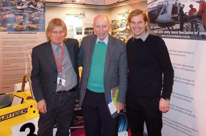 Franci in Domen Jerančič ob Johnu Surteesu | Foto: osebni arhiv Franci Jerančič