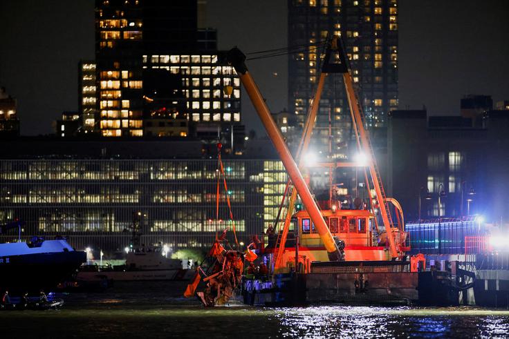 helikopter, strmoglavljenje, New York, reka Hudson | Foto: Reuters