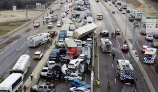 Huda prometna nesreča z več kot 130 vpletenimi vozili v Teksasu #foto
