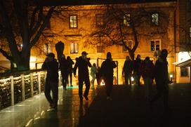 Nasilni protesti v Ljubljani, 5. november 2020. Ivan Gale vodni top