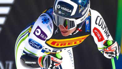 Ilka Štuhec na prvem treningu 13.