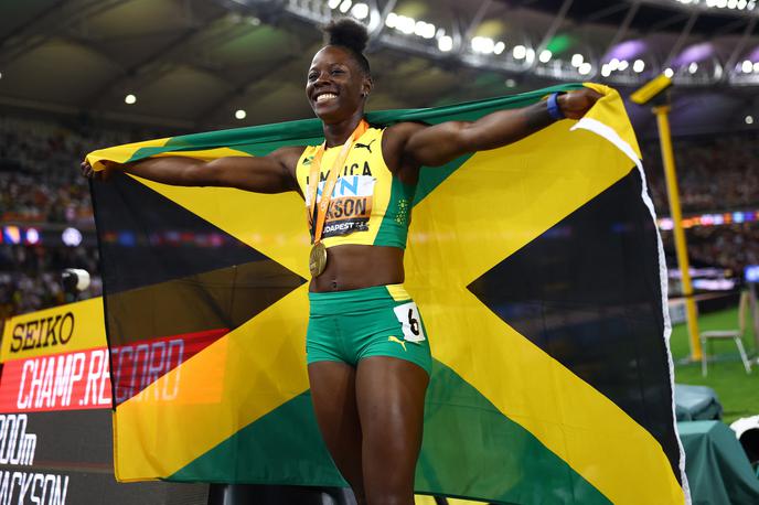 Shericka Jackson | Shericka Jackson je odpovedala anstop na 100 metrov, osredotočila se bo le na 200-metrsko razdaljo. | Foto Reuters