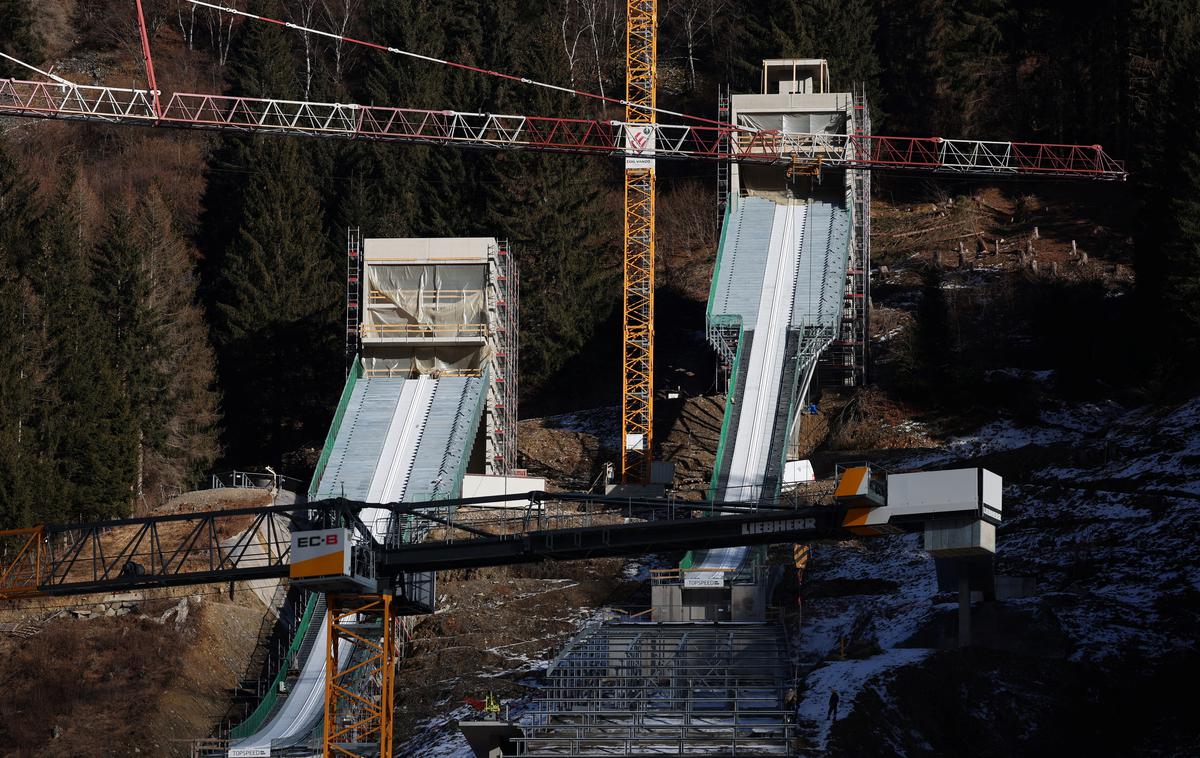 Predazzo skakalnice | Skakalnici v Predazzu so obnovili za olimpijske igre 2026. | Foto Reuters