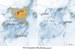 Zaradi koronavirusa na Kitajskem občutno manj onesnaženja #foto