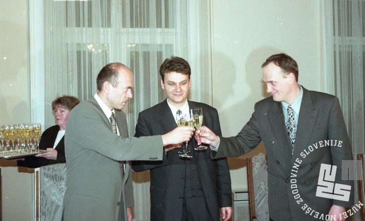 LDS, SLS, Janez Drnovšek, Marjan Podobnik, Janez Podobnik | Foto: Nace Bizilj, hrani: MNZS
