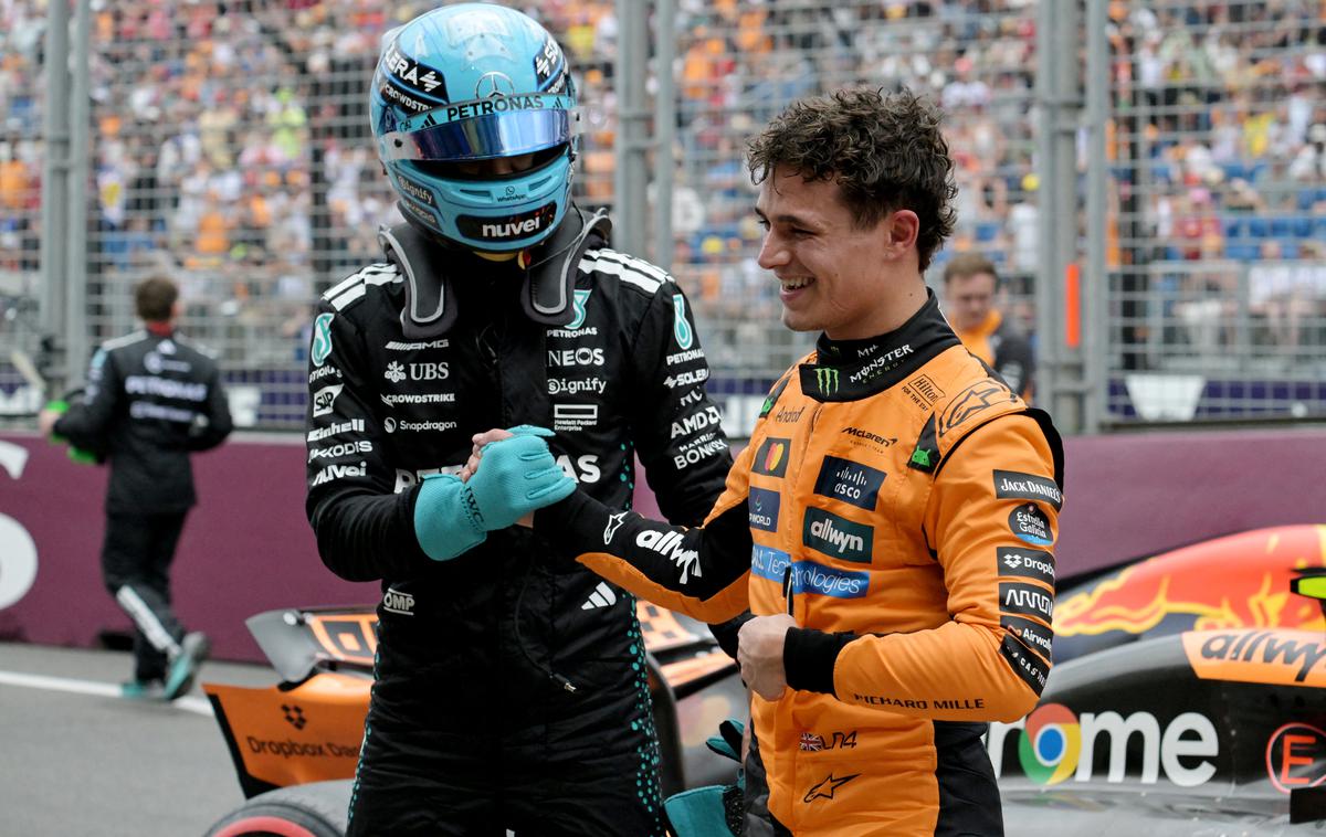 Melbourne George Russell Mercedes Lando Norris McLaren | George Russell že po prvih kvalifikacijah meni, da je sezona odločena v prid ekipe McLaren. | Foto Reuters