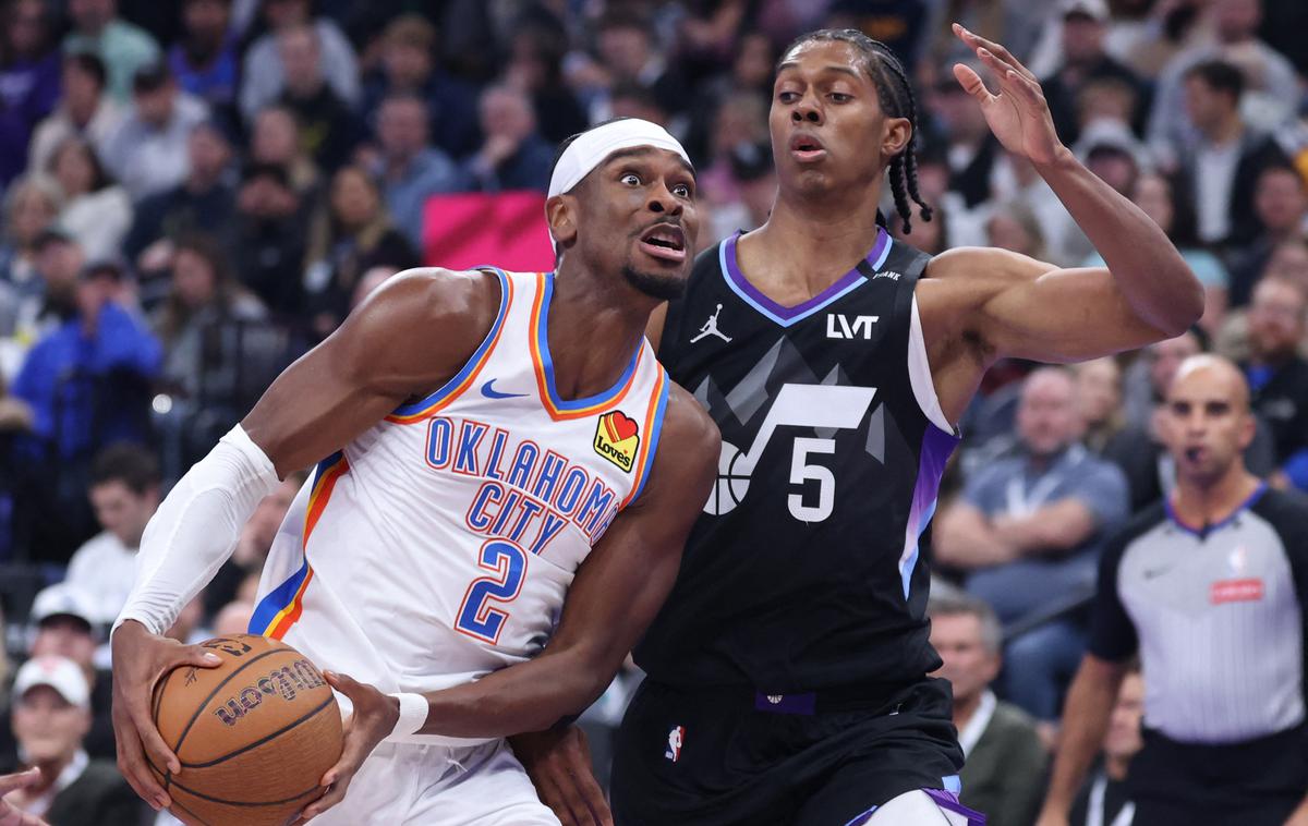 Oklahoma City Thunder  Shai Gilgeous-Alexander |  Shai Gilgeous-Alexander je proti Jazzom dosegel 31 točk. | Foto Reuters