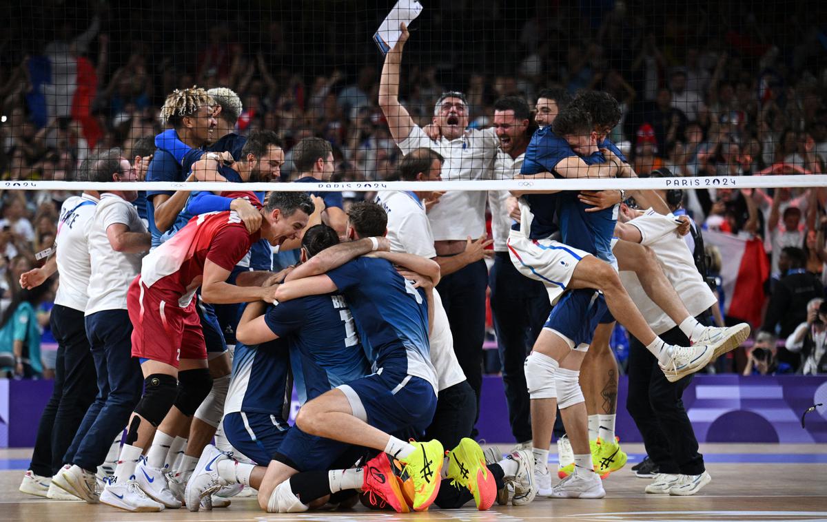 francoska odbojkarska reprezentanca : poljska odbojkarska reprezentanca, finale, OI Pariz | Francoski odbojkarji so v finalu s 3:0 premagali Poljake in ubranili olimpijski naslov. | Foto Reuters