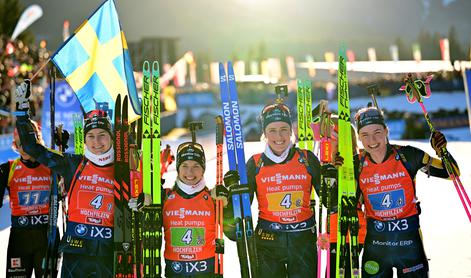 Štafetna zmaga Švedski, Slovenke po obupnem streljanju ujete pred koncem