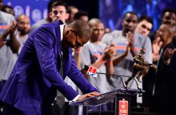 Čustven govor Duranta s solzami v očeh ob prejemu nagrade MVP (video)