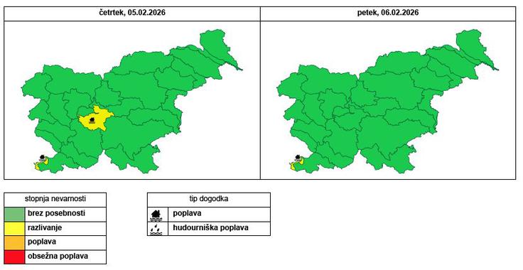 V petek in soboto se bo nadaljevalo upadanje rek. Prevladovala bo srednja vodnatost rek, na Notranjskem pa bo vodnatost tudi v prihodnjih dneh velika.  | Foto: Arso