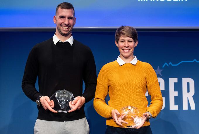 Luka Berginc in Monika Hrastnik. | Foto: Vid Ponikvar