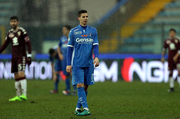 Miha Zajc je za Empoli sploh prvič igral od prve minute, a bil po tekmi razočaran. Seli se v drugo ligo. | Foto: Getty Images