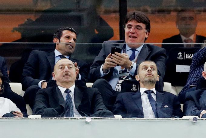 Predsednik Uefe Aleksander Čeferin si je finale ogledal v družbi azerbajdžanskega predsednika Ilhana Alijeva. | Foto: Reuters