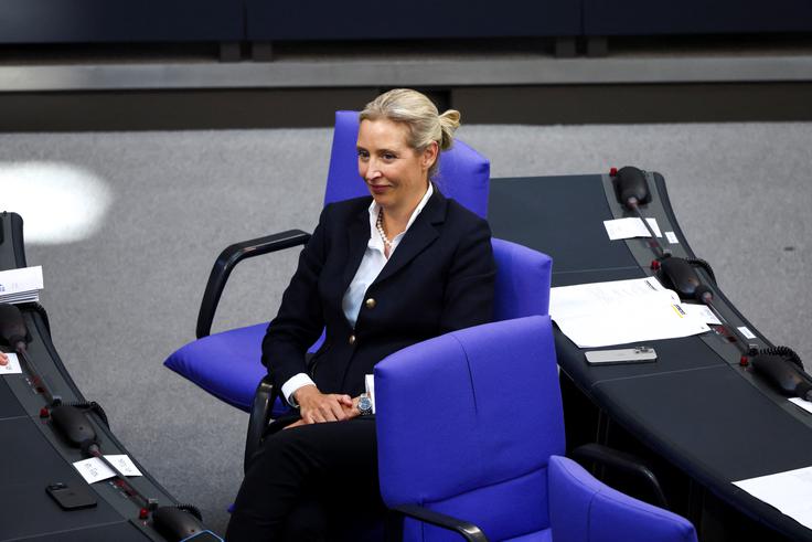 Če bi bile zdaj nemške zvezne volitve, bi po anketah največ glasov dobila AfD, na čelu katere je Alice Weidel. | Foto: Reuters