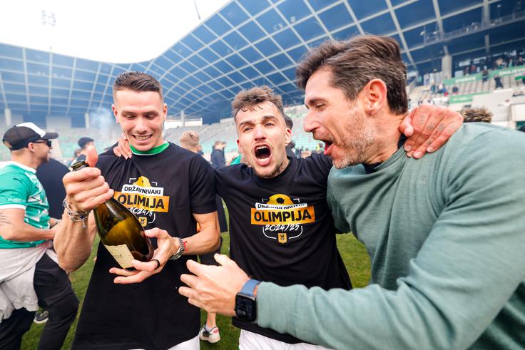 NK Olimpija, slavje | Foto: Aleš Fevžer