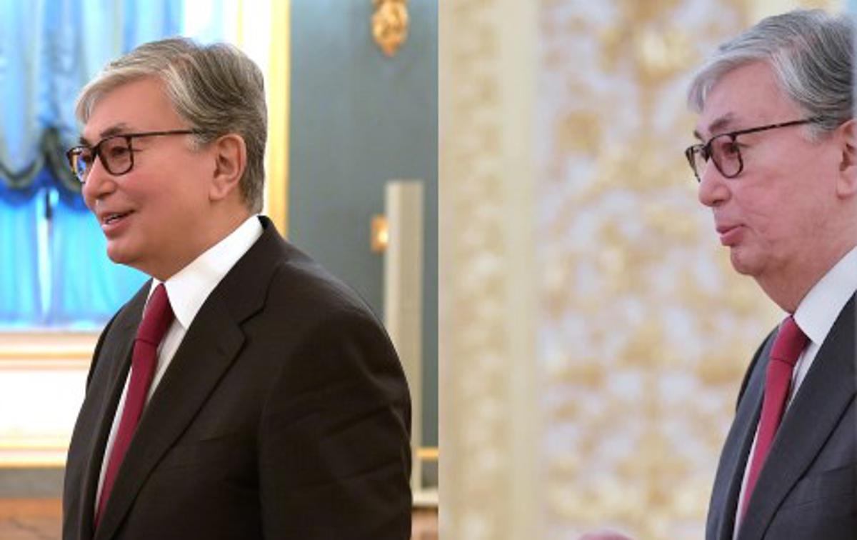 Kasim-Žomart Tokajev | Fotografiji sta nastali na isti dan, pa vendar je kazahstanski predsednik Kasim-Žomart Tokajev na levi videti dvajset let mlajši kot na desni. | Foto Matic Tomšič / Reuters