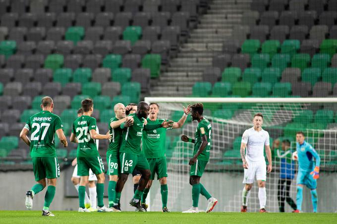 Olimpija je v sedmem krogu Prve lige Telekoma Slovenije visoko ugnala Rudar. | Foto: Urban Urbanc/Sportida