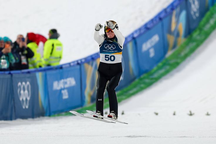 Veselje Domna po drugem skoku, s katerim si je tlakoval pot do zlate olimpijske medalje. | Foto: Guliverimage