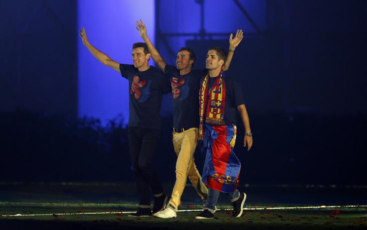 Srečni časi iz Barcelone, kjer so sodelovali Moreno, Enrique in njegov najverjetnejši novi pomočnik Juan Carlos Unzue. | Foto: Reuters