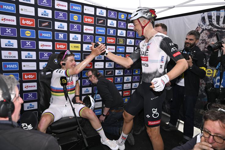  Florian Vermeersch in Tadej Pogačar | Foto: Guliverimage