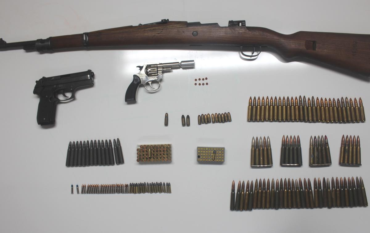 Zaseg orožja | Policisti so med preiskavo zasegli orožje in 246 nabojev. | Foto PP Dolenjske Toplice