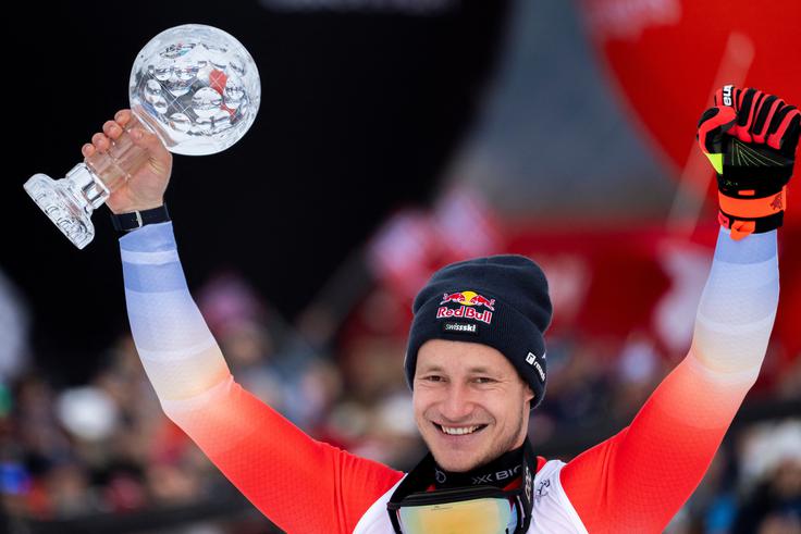 Marco Odermatt je postal še skupni zmagovalec superveleslalomskega seštevka. | Foto: Reuters