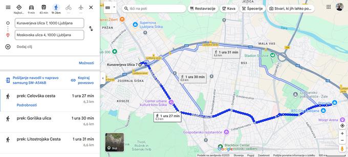 potovanje Dravlje-BTC | Foto: Google maps